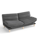 Bonzy Home Convertible Futon Sofa Bed, 3-Position Adjustable Armrests & Reclining Backrest for Small Living Room, Office, Apartment, Gray