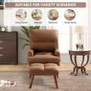 Bonzy Home Modern Accent Chair with Ottoman – Adjustable Backrest, Velvet Fabric Seating for Living Room, Bedroom & Office