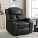 Bonzy Home Manual Theater Seating PU Leather Recliner with 2 Cup Holders, Black