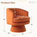 Bonzy Home 29" Swivel Chair, 360° Modern Barrel Rotating Sherpa Teddy Fabric Accent Chair with Curved Back, Plush Cushion & Armrests for Living Room, Bedroom, Orange