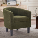 Bonzy Home Accent Barrel Chair, Teddy Fleece Upholstered Club Chair with Armrest Small Reading Chair, for Living Room, Bedroom & Reception Room, Green