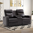 Bonzy Home Electric Power Recliner Sofa Set With Cup Holders, PU Leather 3 Seats, Living Room Furniture Set, Hidden Arm Storage