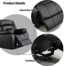 Black Faux Leather Power Recliner Chair