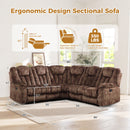 Bonzy Home Manual Reclining L-Shaped Sectional Sofa Set for Living Room