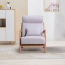 Bonzy Home Modern Armchair, Mid Century Accent Chair with Sturdy Wood Legs Upholstered Fabric Sofa for Living Room Bedroom Office, Gray