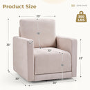 Ebello Swivel Accent Chair with Hidden Storage - Fully Assembled, Plush Fabric Upholstered Single Sofa ,Armchair for Living Room, Reading, Beige (1-Pack)