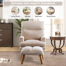 Bonzy Home Modern Accent Chair with Ottoman – Adjustable Backrest, Velvet Fabric Seating for Living Room, Bedroom & Office