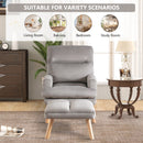 Bonzy Home Modern Accent Chair with Ottoman – Adjustable Backrest, Velvet Fabric Seating for Living Room, Bedroom & Office