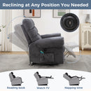Bonzy Home Power Lift Recliner Chair with Massage & Heat - Extra Wide Electric Recliner for Elderly, Heavy Duty 350 lbs Capacity, Taupe Fabric