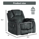 Canmov Overstuffed Massage Recliner Chairs with Heat and Vibration, Elderly Sofa Home for Living Room Bedroom, Dark Gray