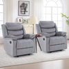 Bonzy Home Modern Comfort Reclining Chair Set of 2, Breathable Fabric Recliner Chairs, Gray