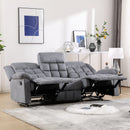 Bonzy Home Manual Reclining Sofa Adjustable Backrest,3 Seat Recliner Couch Sofa with Overstuffed Arms and Back Sofa Set for Living Room