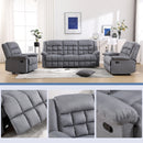 Bonzy Home Manual Recliner Sofa Living Room Furniture Set Adjustable Backrest, Manual Recliner Chair, Manual Loveseat and 3 Seat Recliner Sofa Couch Set for Living Room