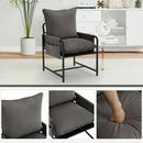 Bonzy Home Accent Chair Set of 2 Mid Century Modern Armchair with Metal Frame Upholstered Reading Chair Living Room Chairs for Bedrooms Living Room Home Office, Gray