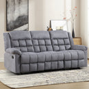 Bonzy Home Manual Reclining Sofa Adjustable Backrest,3 Seat Recliner Couch Sofa with Overstuffed Arms and Back Sofa Set for Living Room