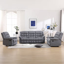 Bonzy Home Manual Recliner Sofa Living Room Furniture Set Adjustable Backrest, Manual Recliner Chair, Manual Loveseat and 3 Seat Recliner Sofa Couch Set for Living Room