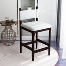 Bonzy Home Bar Stools Modern Barstools Dining Chair with Wooden Legs and Footrest, Bar Chairs for Kitchens White