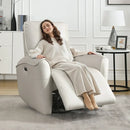 Bonzy Home Electric Power Swivel Recliner USB Ports Adjustable Backrest Reclining Chair with lumbar support pillow for Living Room Suede Fabric