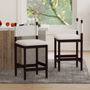 Bonzy Home Bar Stools Set of 2 Modern Barstools Dining Chair with Wooden Legs and Footrest, Bar Chairs for Kitchens White