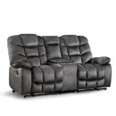 Ebello 77" Manual Reclining Loveseat, 2-Seater Breathable Fabric Recliner Sofa with Cup Holders & Storage Console for Living Room, Gray