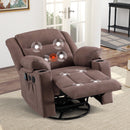 Bonzy Heated Home Manual Massage Recliner with Cup Holder Padded Reclining Chair Padded Breathable for Living Room Brown