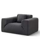 Ebello Oversized Chenille Accent Chair, Plush Upholstered Armchair with Removable Pillow for Living Room & Bedroom, No Assembly Required, Gray