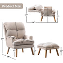 Bonzy Home Modern Accent Chair with Ottoman – Adjustable Backrest, Velvet Fabric Seating for Living Room, Bedroom & Office