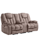 Ebello Power Lift Recliner Loveseat, Electric 2-Seater Reclining Sofa with Storage Console, Hidden Cup Holders, USB & Type-C for Living Room, Light Brown