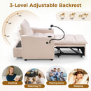 Ebello 3-in-1 Convertible Sleeper Sofa Chair Bed with Cup Holders & USB Ports