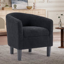 Bonzy Home Accent Barrel Chair, Teddy Fleece Upholstered Club Chair with Armrest Small Reading Chair, for Living Room, Bedroom & Reception Room, Black
