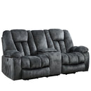 Ebello Power Lift Recliner Loveseat, Electric 2-Seater Reclining Sofa with Storage Console, Hidden Cup Holders, USB & Type-C for Living Room, Greenish Gray
