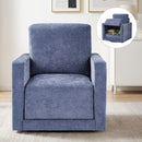 Ebello Swivel Accent Chair with Hidden Storage - Fully Assembled, Plush Fabric Upholstered Single Sofa ,Armchair for Living Room, Reading, Blue (2-Pack)