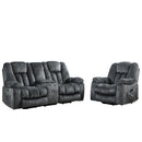 Ebello Power Lift Recliner Set, Power Recliner with Heat & Massage, Electric Reclining Loveseat with Storage Console, Hidden Cup Holders, USB & Type-C for Living Room, Greenish Gray
