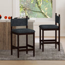 Bonzy Home Bar Stools Set of 2 Modern Barstools Dining Chair with Wooden Legs and Footrest, Bar Chairs for Kitchens Gray