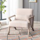 Ebello Mid Century Modern Adult Accent Chair Armchair, with Fabric Upholstered for Living Room, Beige