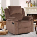 Ebello 35" Wide Adult Old Fashioned Microfiber Living Room Access Design Manual Recliner, Brown