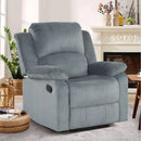 Ebello 35" Wide Adult Old Fashioned Microfiber Living Room Access Design Manual Recliner, Gray
