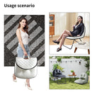 Bonzy Home Casual Chair Patio Accent Chair Upholstered Metal Frame Portable Chair Bedroom Side Chair Picnic Home and Garden Chair White