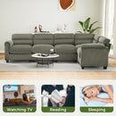 Bonzy Home Convertible Sectional Sofa, L‑Shaped Couch, Ultra‑Comfort Seating – Configurable for Living Room & Family Room; Green