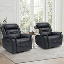 Bonzy Home Leather Recliner Chair, 360° Swivel Rocker, Manual Reclining Chair with Adjustable Backrest & Footrest for Living Room,Black
