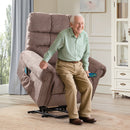 Bonzy Home Power Lift Recliner Chair with Massage & Heat - Extra Wide Electric Recliner for Elderly, Heavy Duty 350 lbs Capacity, Taupe Fabric