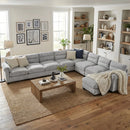 Bonzy Home Convertible Sectional Sofa With Ottoman, Ultra‑Comfort Seating – Configurable for Living Room & Family Room, Gray