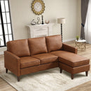 Bonzy Home Sectional Sofa Couch, L Shaped Faux Leather Couch Sofa with Reversible Chaise, Lounge Sofa for Living Room Apartment Small Space