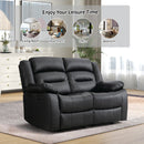 Black Faux Leather Power Recliner Loveseat