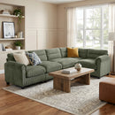 Bonzy Home Convertible Sectional Sofa, L‑Shaped Couch, Ultra‑Comfort Seating – Configurable for Living Room & Family Room; Green