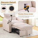 Ebello 3-in-1 Convertible Sleeper Sofa Chair Bed with Cup Holders & USB Ports