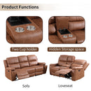 Bonzy Home Manual Recliner Sofa Furniture Set, Manual Recliner Chair, Manual Loveseat and 3 Seat Recliner Sofa Couch Set for Living Room