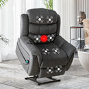 Bonzy Home Dual Motor Large Power Lift Recliner Chair for Elderly, Electric Recliner with Massage and Heat, Lay Flat Sleeper for Living Room Bluish Gray