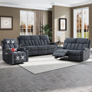 Ebello Design Manual Massage Recliner Chairs with Heat, with Side Pockets and Cup Holders Overstuffed Breathable Fabric Reclining Chair, Single Sofa Home Theater Seating