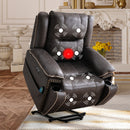 Bonzy Home Power Lift Chair Recliner Suede Fabric Electric Massage Recliner with Cup Holders
